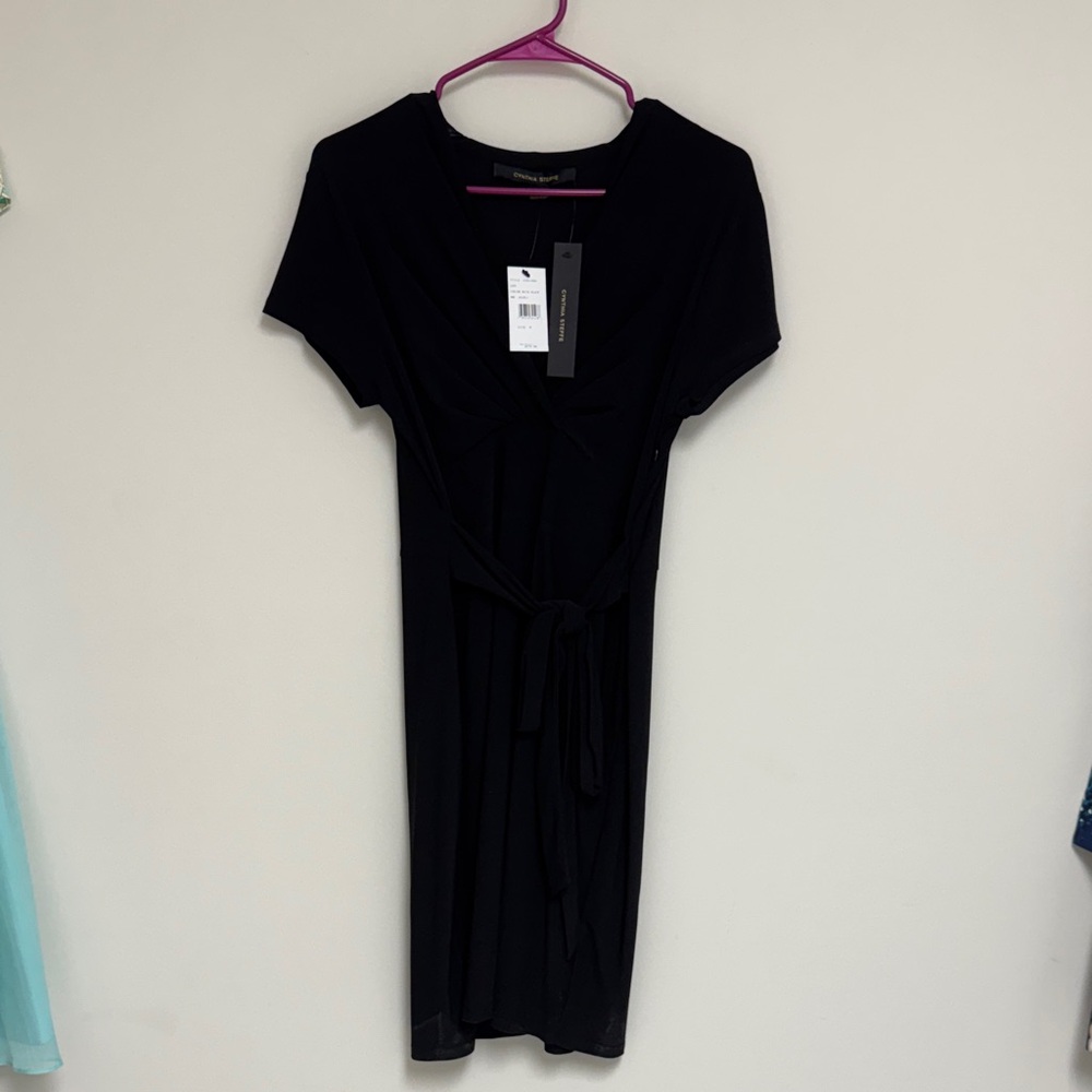 Cynthia Steffe Black Tie-Waist Dress